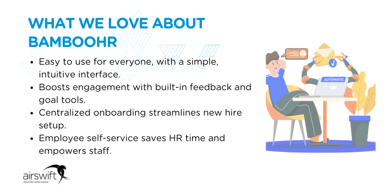 WHAT WE LOVE ABOUT BAMBOOHR WHAT WE LOVE ABOUT BAMBOOHR